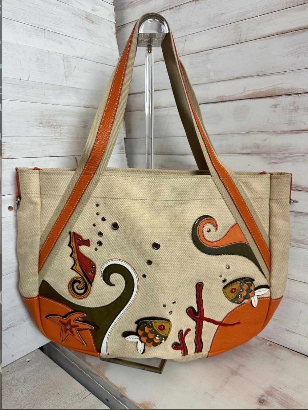 PRADA Canapa Vitello Sea Life Tote - Picture 2 of 6